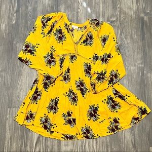 Yellow Floral Boutique Dress - Size S